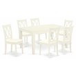Pemberly Row 7-Piece Dining Set with Linen Seat in Linen White