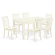 Pemberly Row 7-Piece Dining Set with Fabric Seat in Linen White