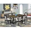 Pemberly Row 7-Piece Mid-Century Wood Dining Set in Black/Gray/Jacobean