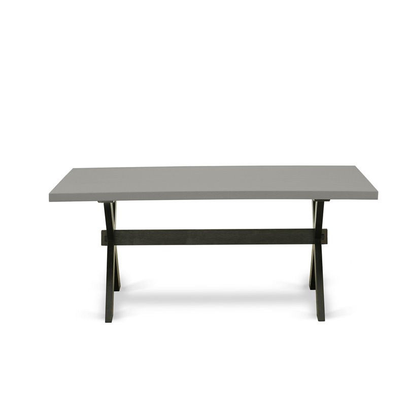 Pemberly Row 7-Piece Wood Dining Set in Black/Cement/Shitake Gray