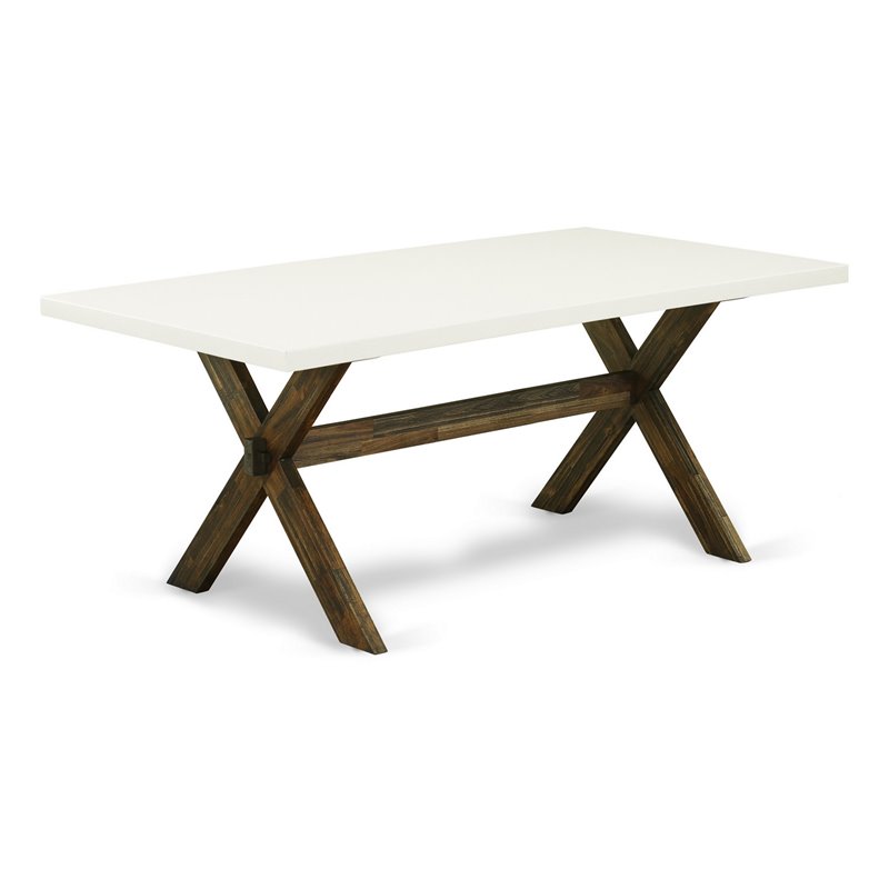 Pemberly Row 5-Piece Wood Dining Set in Jacobean/White/Khaki Gray