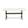 Pemberly Row 5-Piece Wood Dining Set in Jacobean/White/Khaki Gray