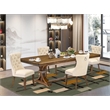 Pemberly Row 5-Piece Extendable Kitchen Dining Set in Walnut Finish