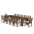 Pemberly Row 13-Piece Extendable Wood Dining Set in Walnut Finish