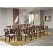 Pemberly Row 13-Piece Extendable Wood Dining Set in Walnut Finish