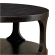 Pemberly Row Transitional Round Shelf Coffee Table in Antique Black