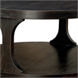 Pemberly Row Transitional Round Shelf Coffee Table in Antique Black