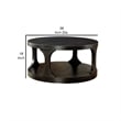 Pemberly Row Transitional Round Shelf Coffee Table in Antique Black