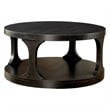 Pemberly Row Transitional Round Shelf Coffee Table in Antique Black