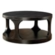 Pemberly Row Transitional Round Shelf Coffee Table in Antique Black
