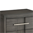 Pemberly Row Solid Wood 2 Drawer Nightstand with Metal Handles in Gray