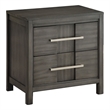 Pemberly Row Solid Wood 2 Drawer Nightstand with Metal Handles in Gray