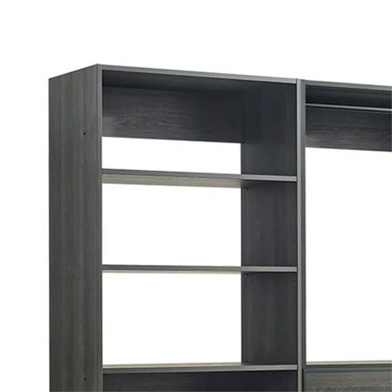 Pemberly Row Modular Walk In Closet 4 Drawer 9 Shelf 2 Rods in Black