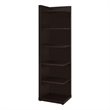 Pemberly Row 6 Compartment 5 Shelf Corner Bookcase for Books in Brown