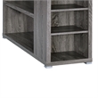 Pemberly Row Office Desk with File Cabinet and Reversible Return in Gray