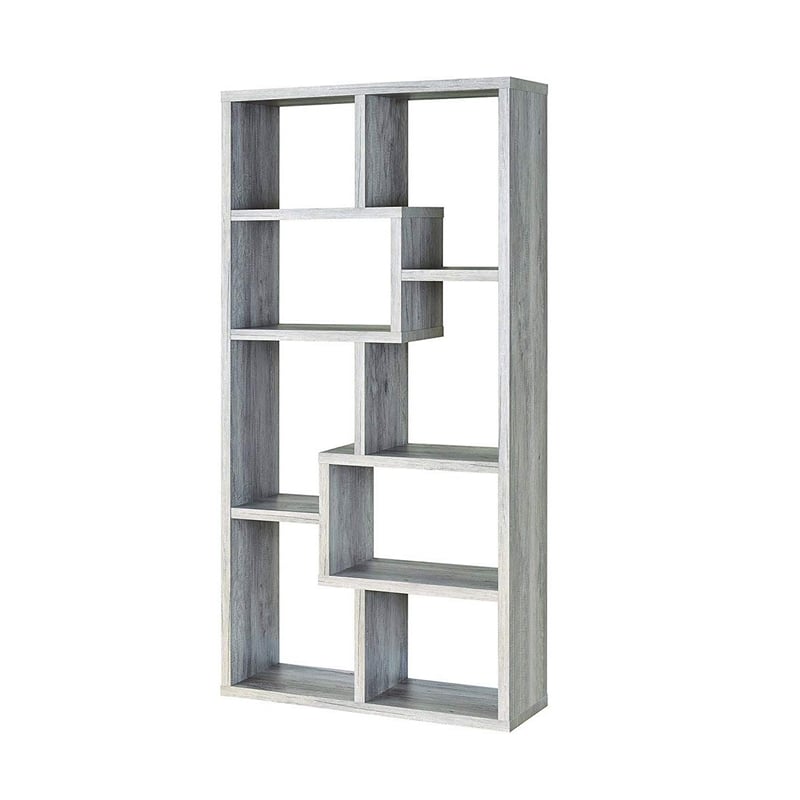Pemberly Row Floating Cube Shelf Bookcase with 6 Compartments in Gray