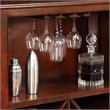 Pemberly Row Standing Bar Table Cabinet with Storage in Cherry Brown