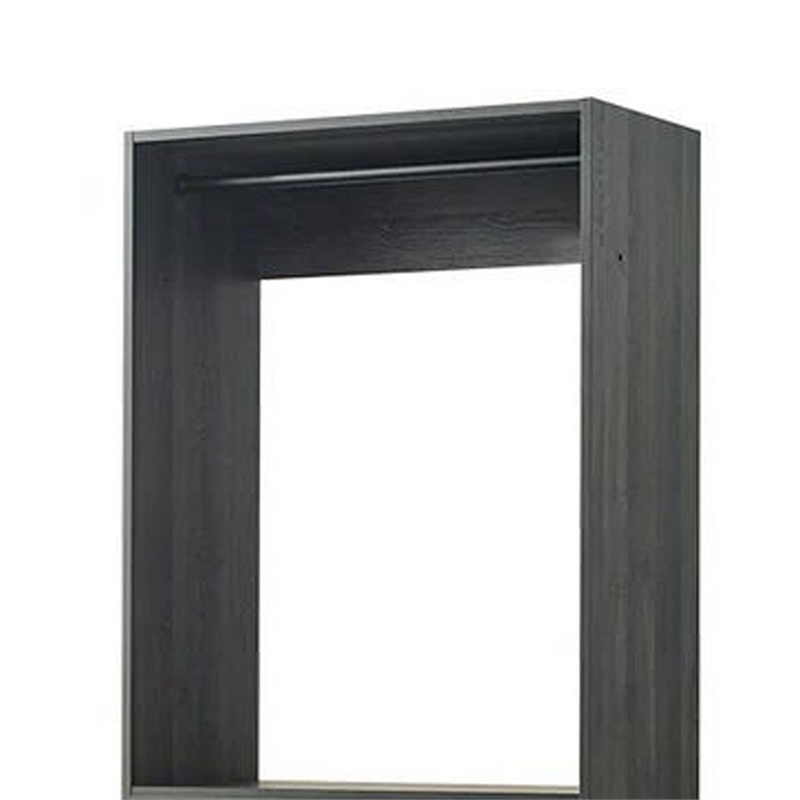 Pemberly Row Modular Closet with Hanging Rod and 4 Drawers in Black