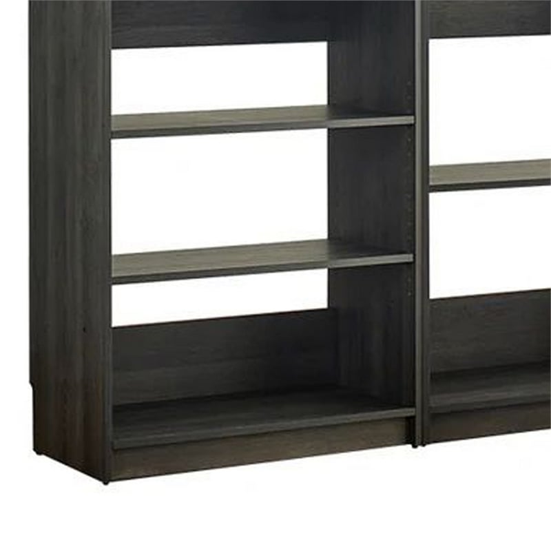Pemberly Row Modular Closet with 3 Hanging Rods and 6 Shelves in Dark Gray