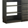 Pemberly Row Modular Closet with 4 Drawers and 5 Shelves in Dark Gray