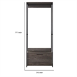 Pemberly Row Closet with Drawer and Hanging Rod in Rustic Gray/Black