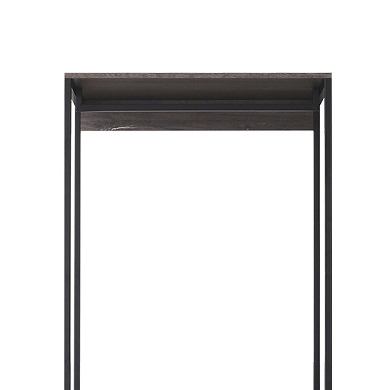 Pemberly Row Closet with Drawer and Hanging Rod in Rustic Gray/Black