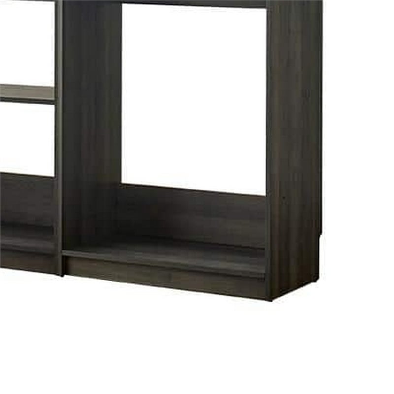 Pemberly Row Modular Closet with 11 Shelves and 4 Hanging Rods in Gray