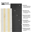 Pemberly Row Solid Wood Wall Panel with 3M Adhesive Tape in Charcoal Gray