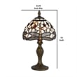 Pemberly Row Metal Table Lamp with Dragonfly Design Shade in Multicolor
