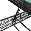 Pemberly Row Extra Long PE Rattan and Steel Patio Sun Lounger Set in Black