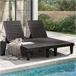 Pemberly Row Double Multi-Position Sun Lounger for 2 People in Black