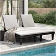 Pemberly Row Double Multi-Position Sun Lounger for 2 People in Black