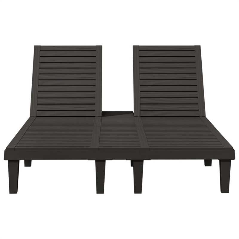 Pemberly Row Double Multi-Position Sun Lounger for 2 People in Black