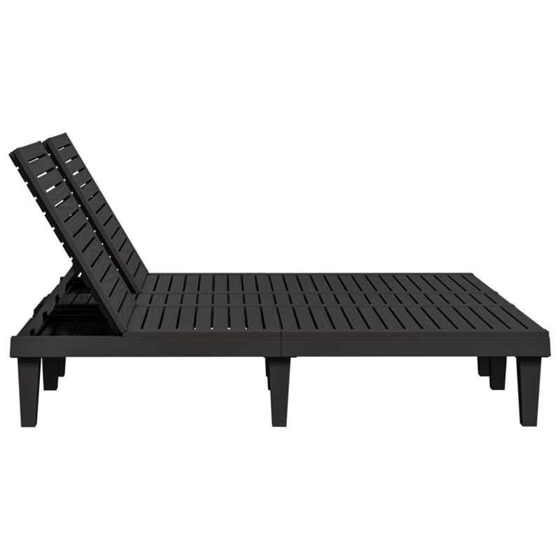 Pemberly Row Double Multi-Position Sun Lounger for 2 People in Black