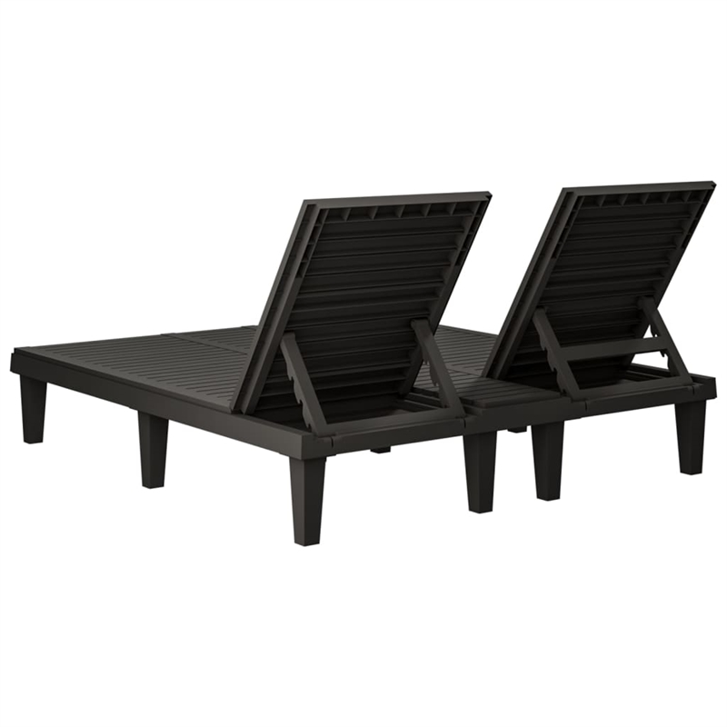 Pemberly Row Double Multi-Position Sun Lounger for 2 People in Black