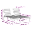 Pemberly Row Double Multi-Position Sun Lounger for 2 People in Black
