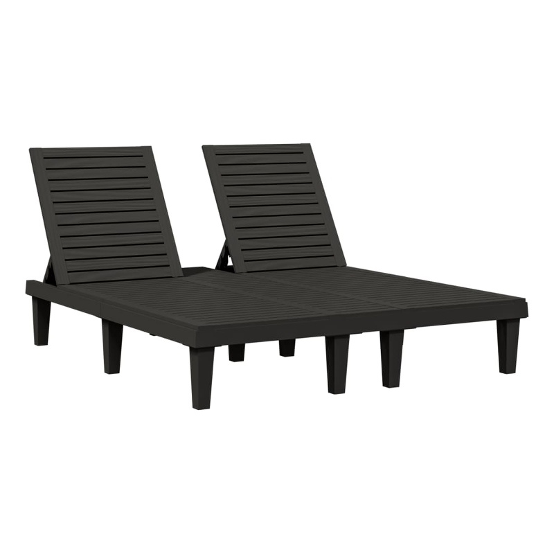 Pemberly Row Double Multi-Position Sun Lounger for 2 People in Black