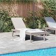Pemberly Row Single Adjustable Sun Lounger with Armrests in Cappuccino
