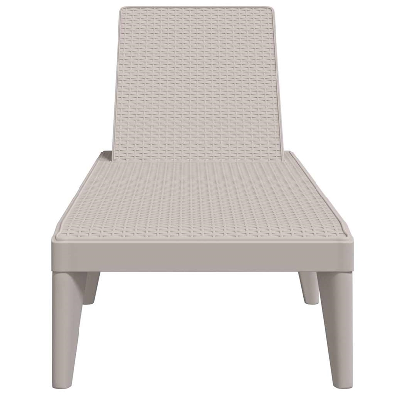 Pemberly Row Single Adjustable Sun Lounger with Armrests in Cappuccino