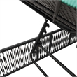 Pemberly Row PE Rattan Adjustable Patio Sun Lounger with Cushion in Black