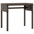 Pemberly Row PE Rattan Sun Lounger with Canopy and Side Table in Brown