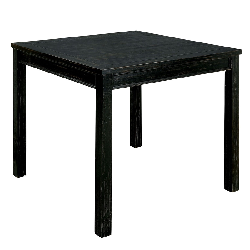 Pemberly Row 5 Piece Wooden Counter Height Table Set in Antique Black/Beige