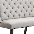 Pemberly Row Tufted Back Long Bench with Nail Head Trim in Ivory