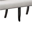 Pemberly Row Tufted Back Long Bench with Nail Head Trim in Ivory