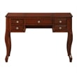 Pemberly Row Vanity Set with Stool and Mirror with 5 Drawers in Brown