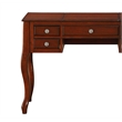 Pemberly Row Vanity Set with Stool and Mirror with 5 Drawers in Brown