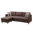 Pemberly Row 2 Piece Reversible Sectional with Accent Pillows in Brown