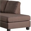 Pemberly Row Linen Fabric 3 Piece Sectional with Ottoman in Chocolate Brown