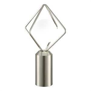 Pemberly Row 20&quot Table Lamp with Globe Glass Shade and Base in Nickel