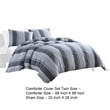 Pemberly Row 2 Piece Twin Comforter Set in Cotton with Gray Stripes